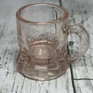 Vintage Pink Depression Glass‎ Miniature Beer Mugs Shot Glass